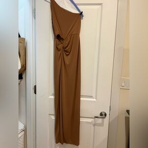 Alice + Olivia Tan Dress with Zipper Detail